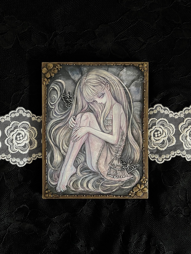 【絵画作品】匣の中の少女(Noir)