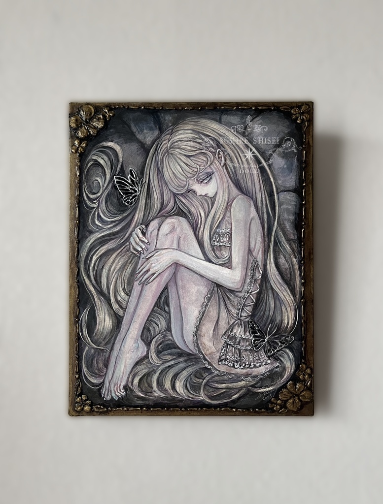 【絵画作品】匣の中の少女(Noir) 