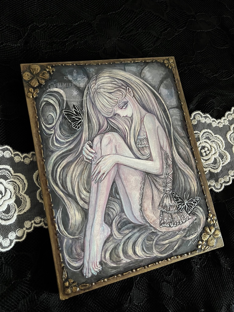 【絵画作品】匣の中の少女(Noir)