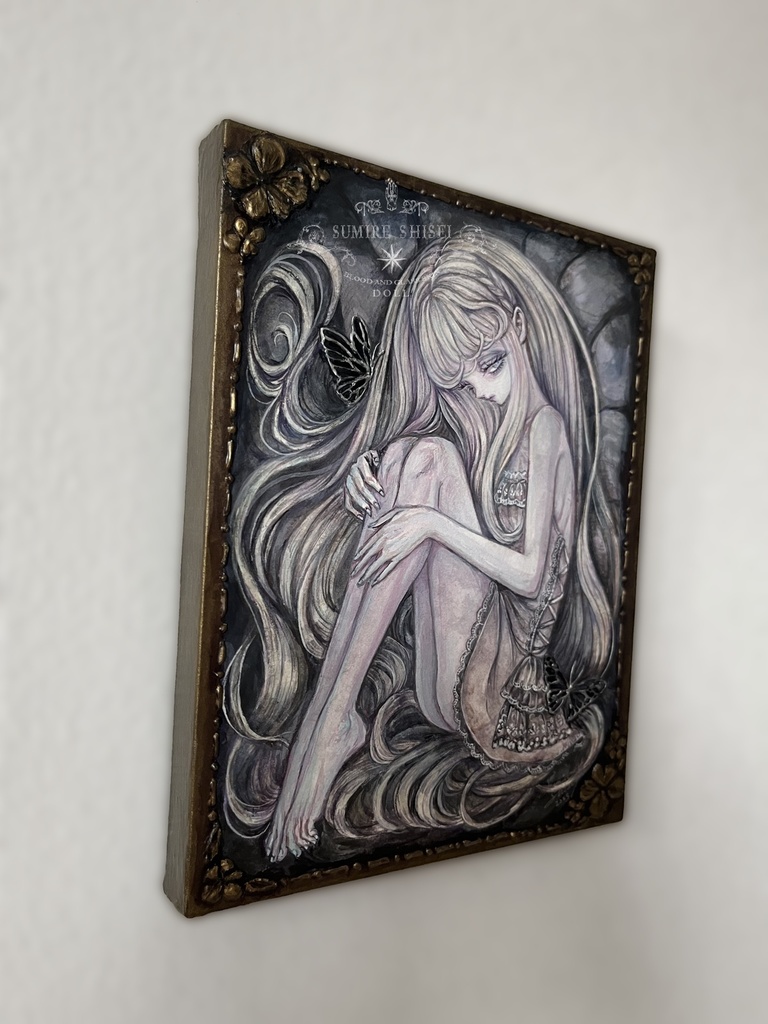 【絵画作品】匣の中の少女(Noir)