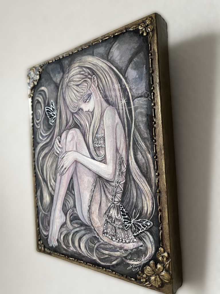 【絵画作品】匣の中の少女(Noir)