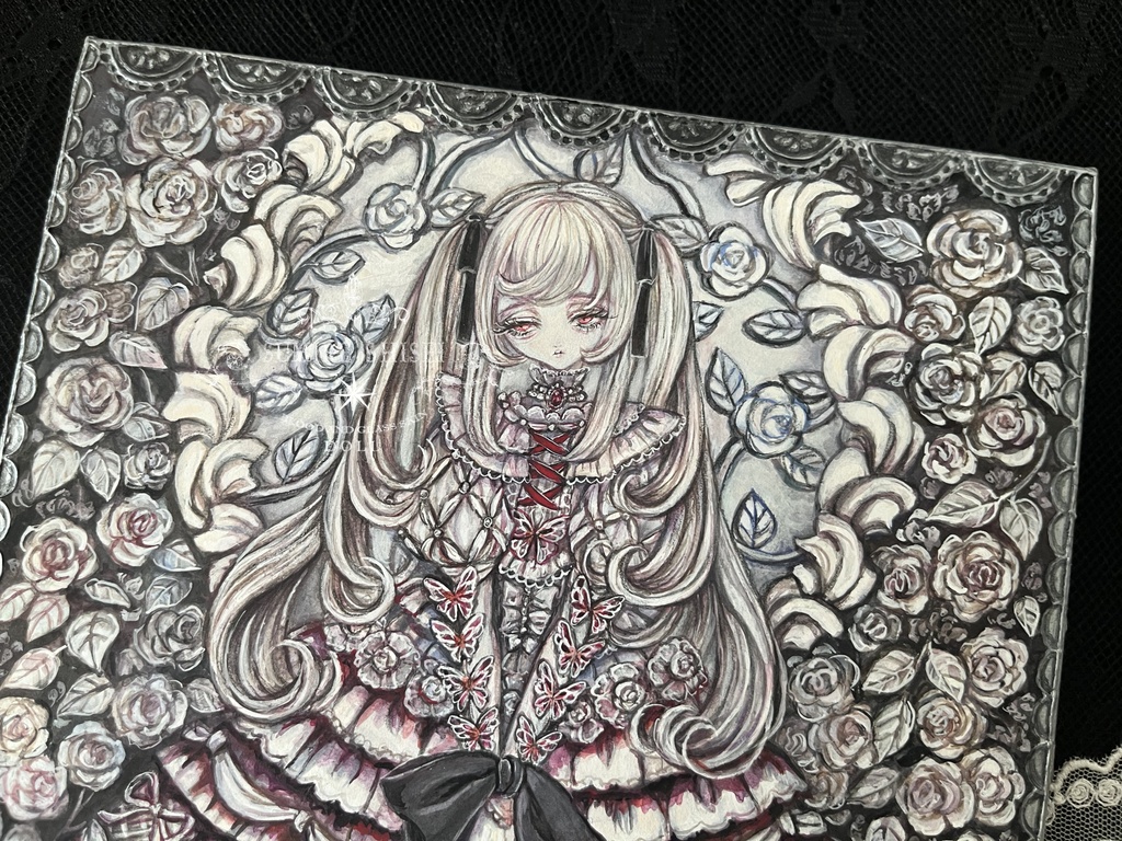 【絵画作品】Crimson Cream Cake Doll 🤍🍓