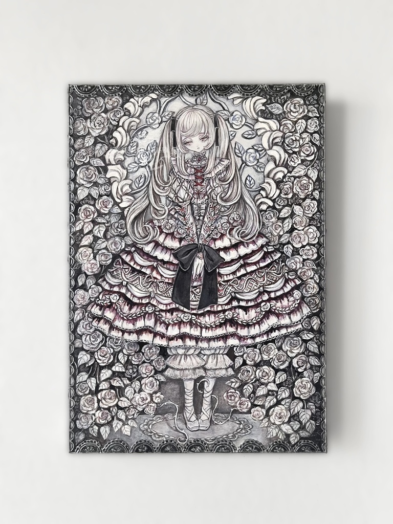 【絵画作品】Crimson Cream Cake Doll 🤍🍓