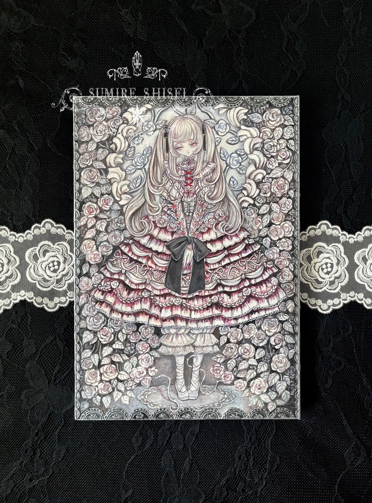【絵画作品】Crimson Cream Cake Doll 🤍🍓
