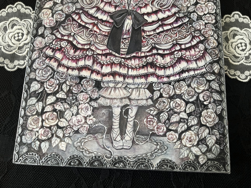 【絵画作品】Crimson Cream Cake Doll 🤍🍓