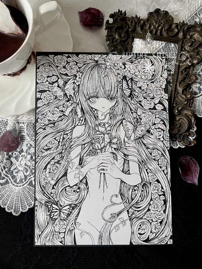 【ペン画】オデットの庭