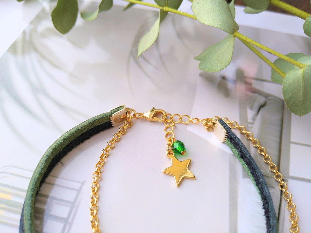 33承花 二人で一つな2連バイカラーレザーブレスレット