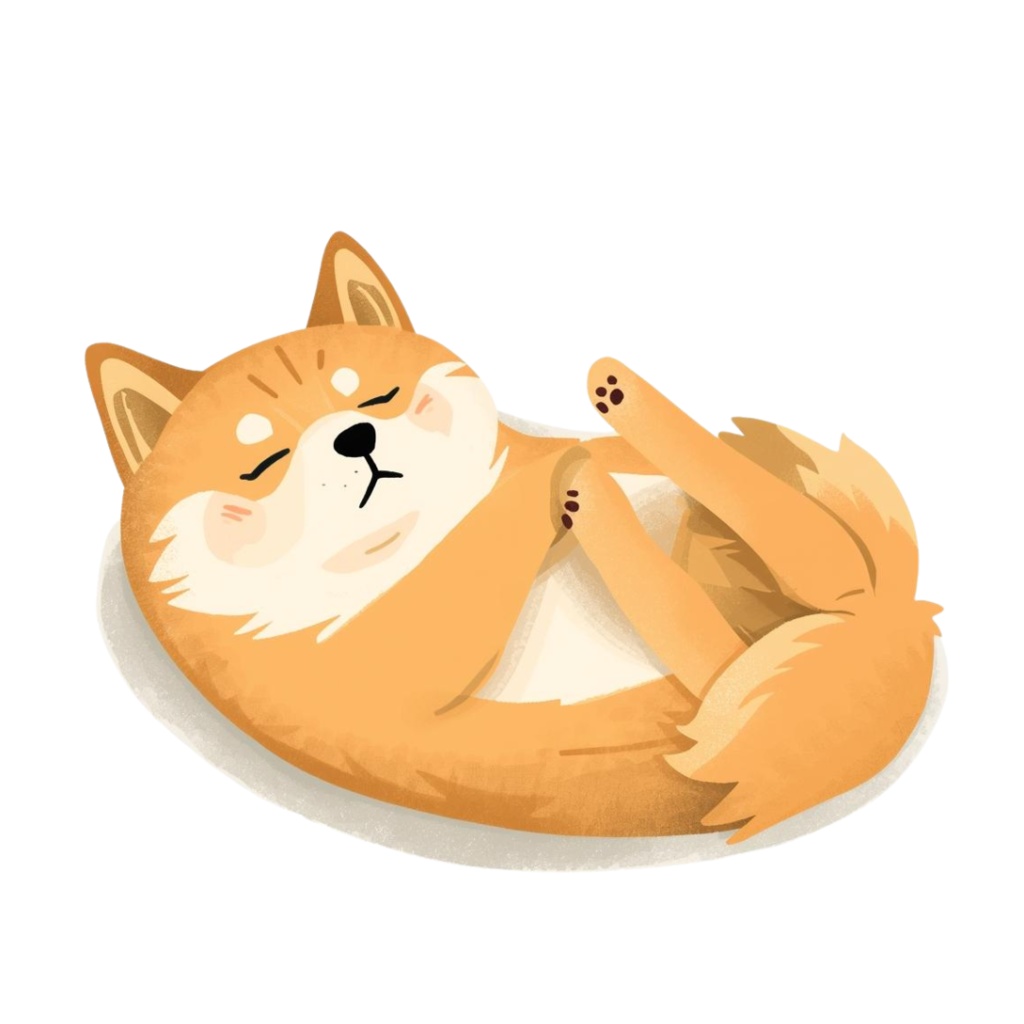 Heso-ten Shiba Inu Clipart|へそ天柴犬クリップアート12点セット(Cute Sleeping Dog Illustration)PN