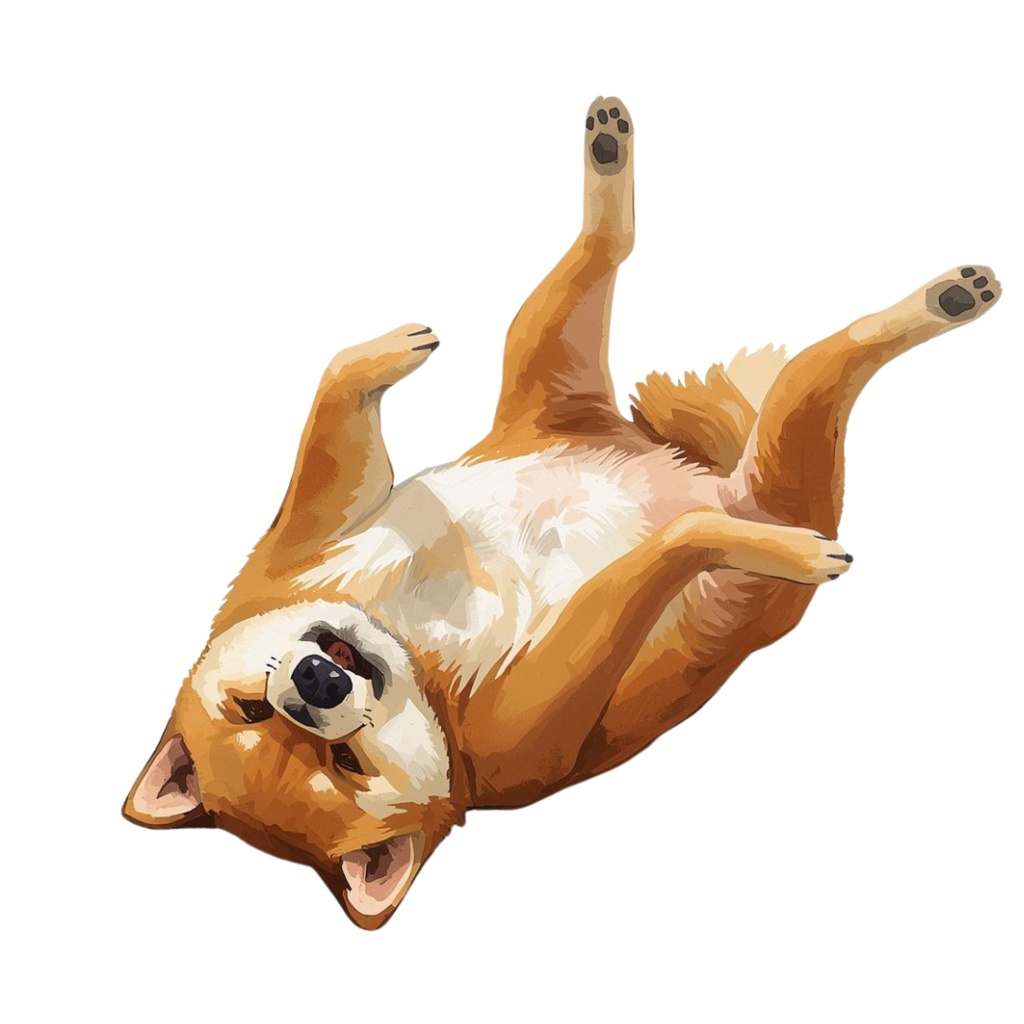 Heso-ten Shiba Inu Clipart|へそ天柴犬クリップアート12点セット(Cute Sleeping Dog Illustration)PN