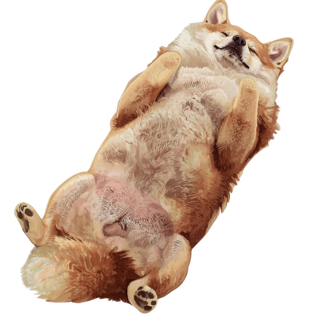 Heso-ten Shiba Inu Clipart|へそ天柴犬クリップアート12点セット(Cute Sleeping Dog Illustration)PN