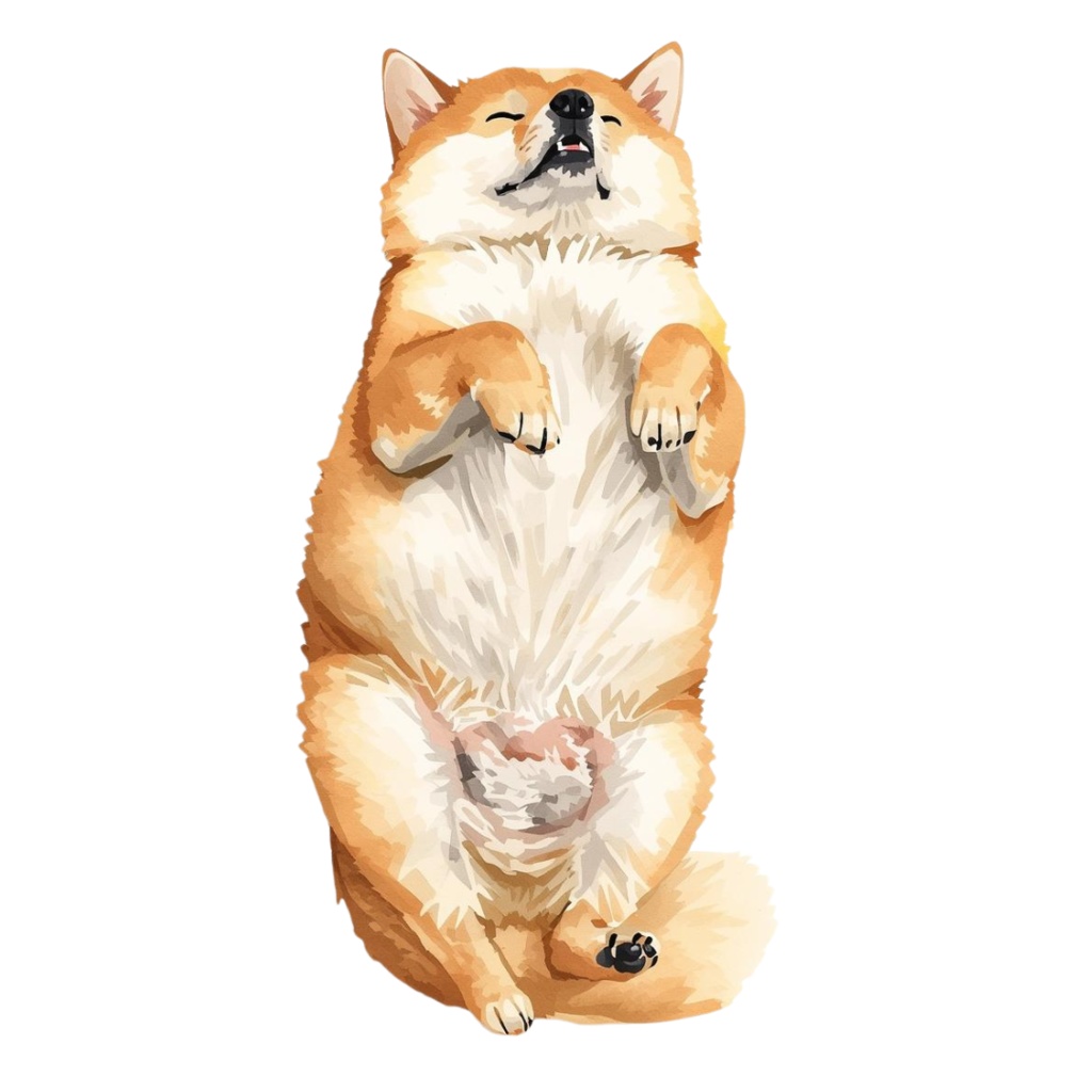 Heso-ten Shiba Inu Clipart|へそ天柴犬クリップアート12点セット(Cute Sleeping Dog Illustration)PN