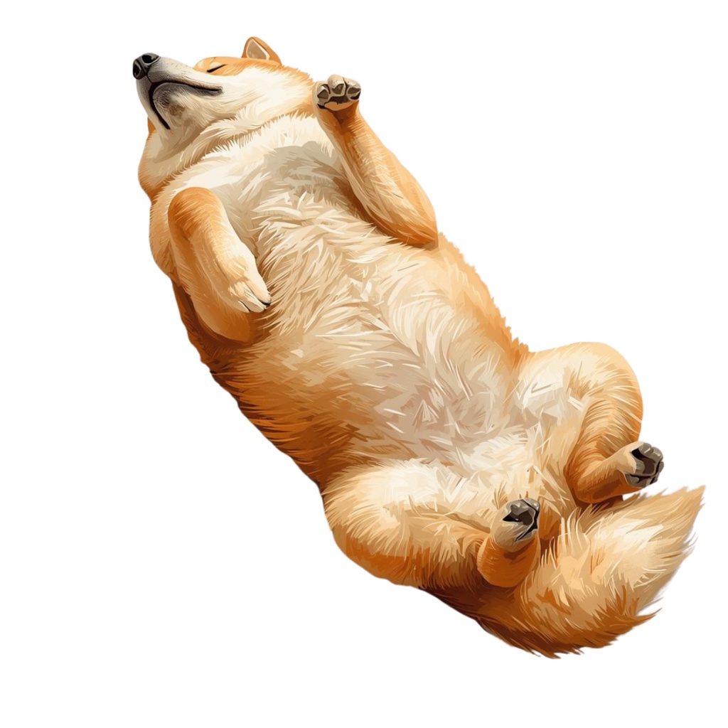 Heso-ten Shiba Inu Clipart|へそ天柴犬クリップアート12点セット(Cute Sleeping Dog Illustration)PN