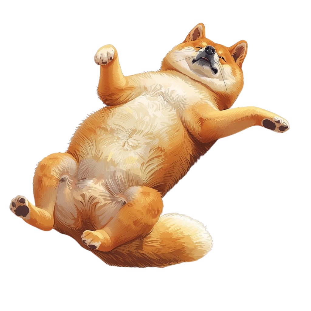 Heso-ten Shiba Inu Clipart|へそ天柴犬クリップアート12点セット(Cute Sleeping Dog Illustration)PN