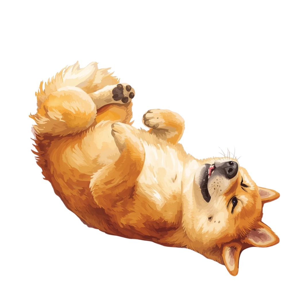 Heso-ten Shiba Inu Clipart|へそ天柴犬クリップアート12点セット(Cute Sleeping Dog Illustration)PN