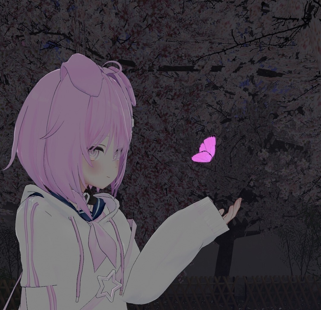 光る蝶々