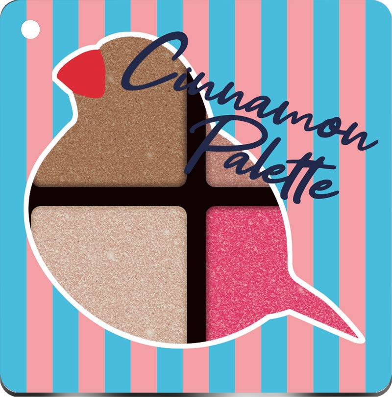 コスメパレット風文鳥アクリルキーホルダー