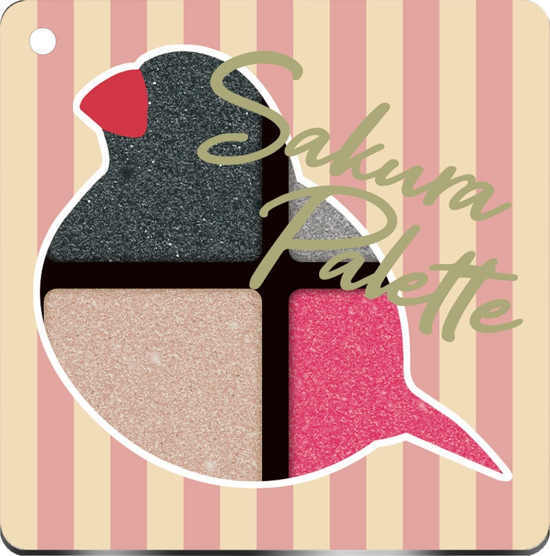 コスメパレット風文鳥アクリルキーホルダー