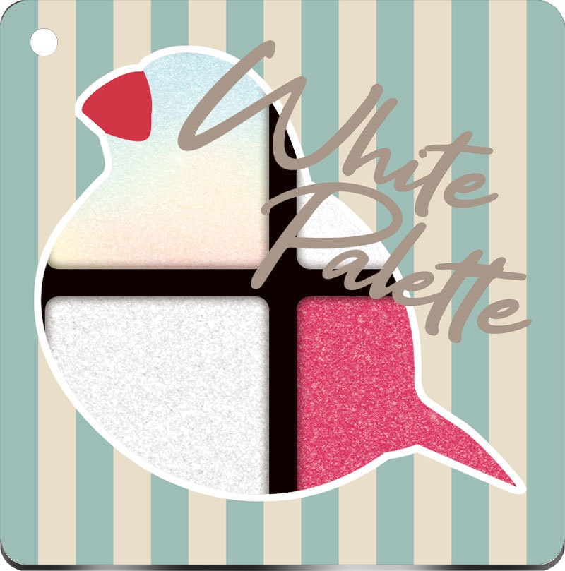 コスメパレット風文鳥アクリルキーホルダー