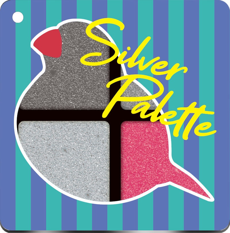 コスメパレット風文鳥アクリルキーホルダー