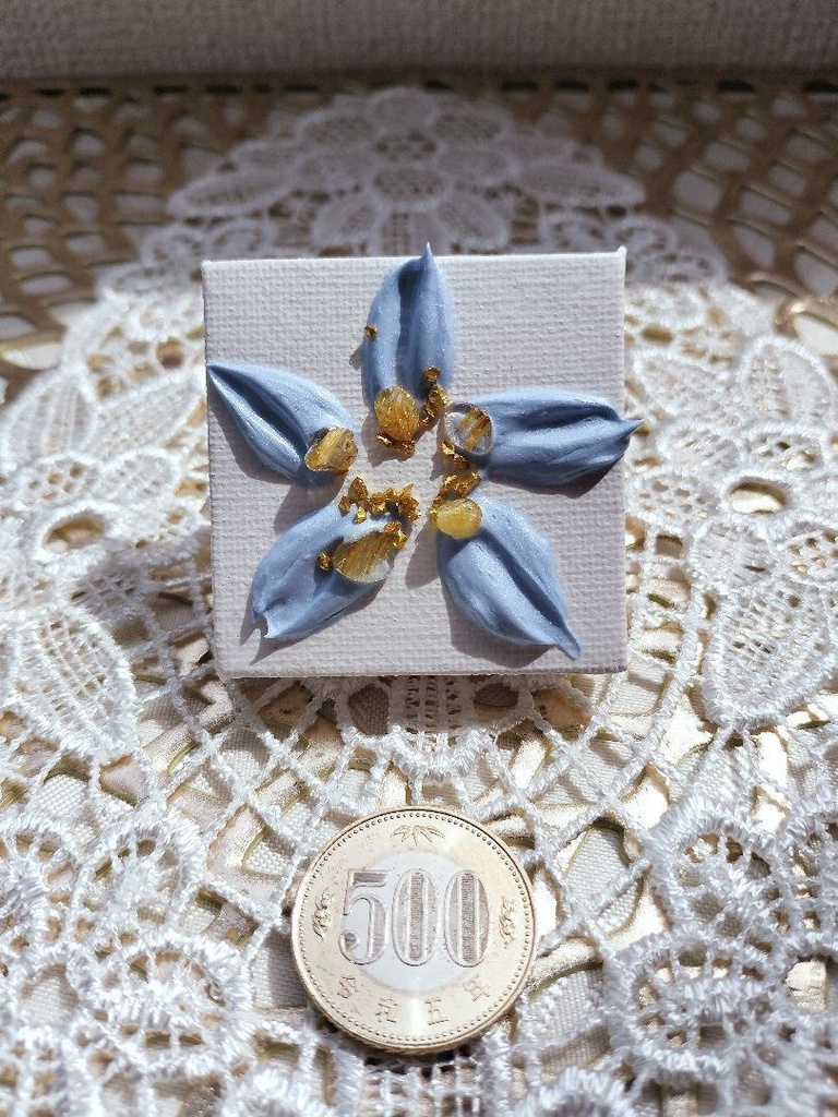 ◇みにみにテクスチャーアート◇ブルーフラワー