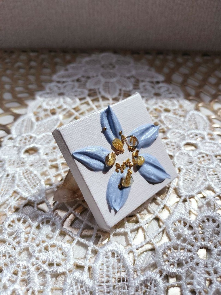 ◇みにみにテクスチャーアート◇ブルーフラワー