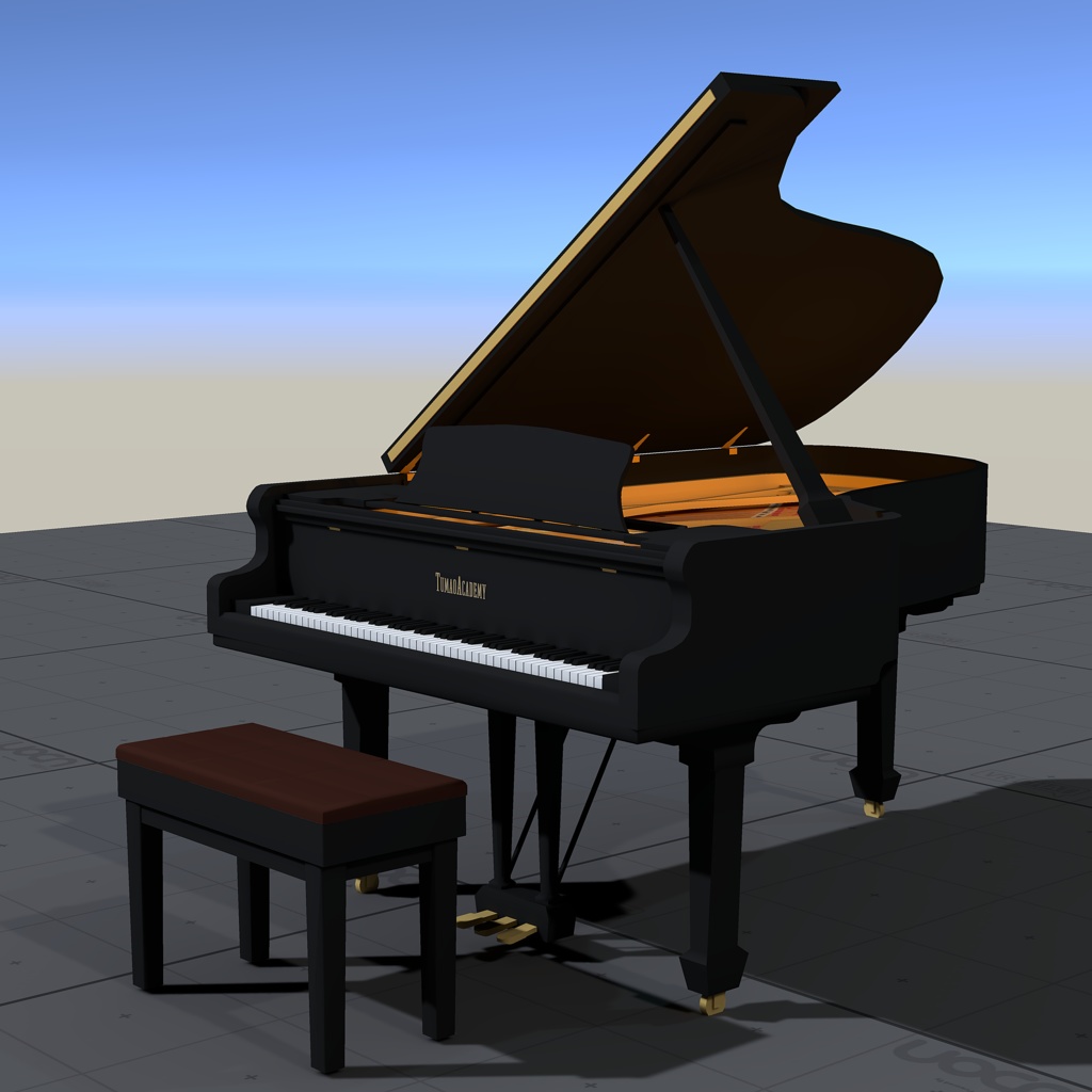 【無料】VRChat グランドピアノセット / Grand Piano Set【3Dモデル】