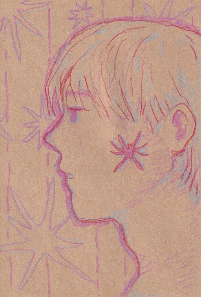 クラフト紙ドローイング 「虫」