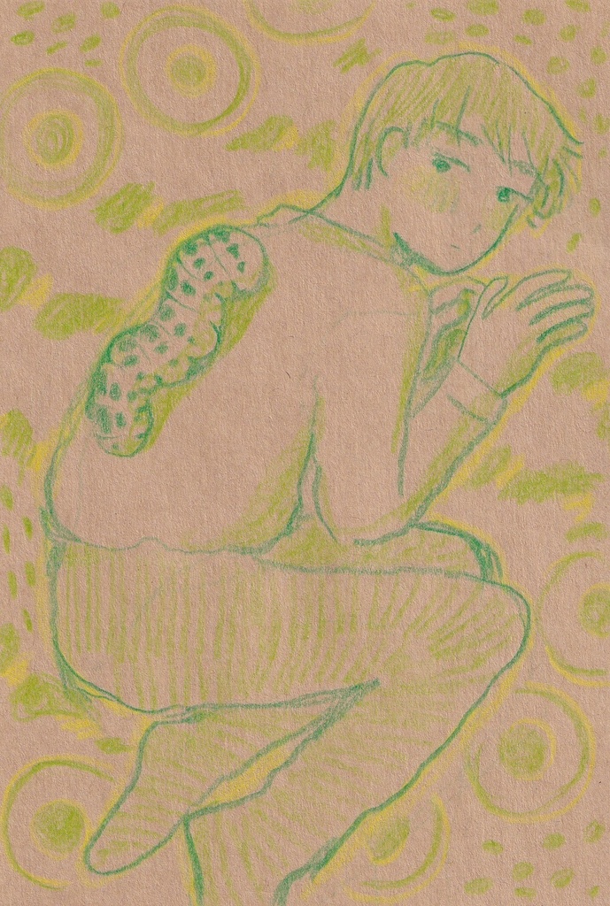 クラフト紙ドローイング 「虫」