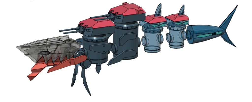 1/7scale アズールレーン アドミラル・ヒッパー ちゃんの 「艤装(ギソウ)ちゃん1尾」の出力レジンキット