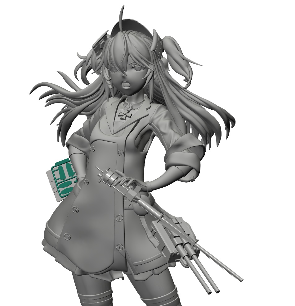 ★B品★お買い得★部品が多いは気持ちです^^★「アドミラル・ヒッパーちゃん戦闘服ver」 7分の1出力レジンkit★ 二次創作通販です、塗装見本はゆっくり~ 受注 発送順次 残りもう1こ