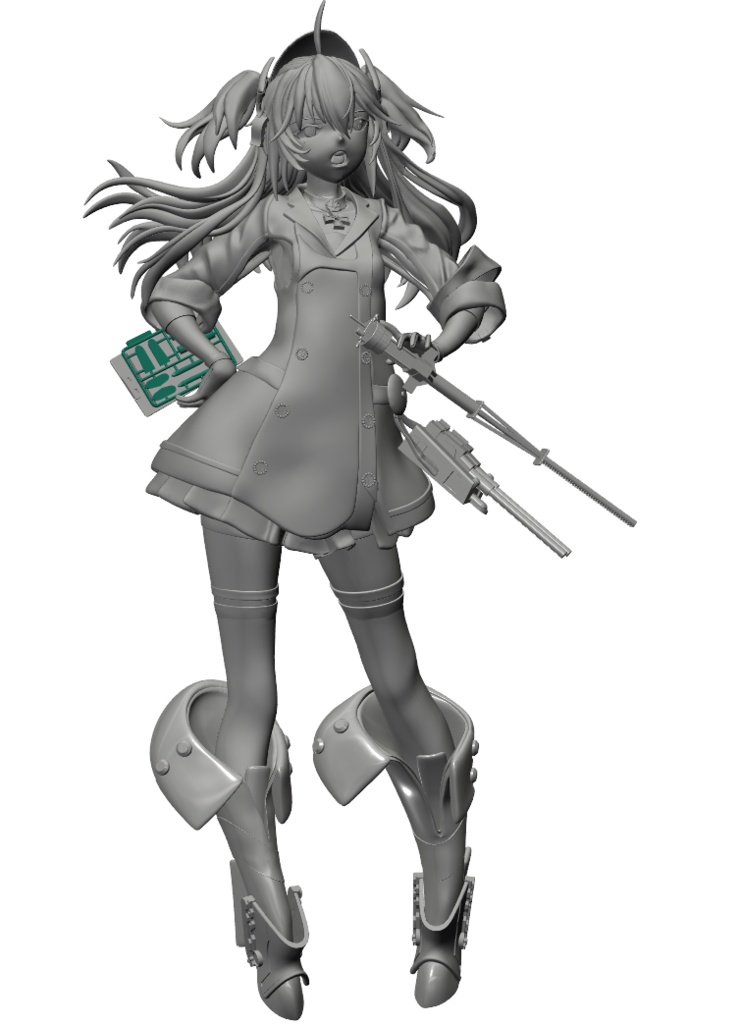 ★B品★お買い得★部品が多いは気持ちです^^★「アドミラル・ヒッパーちゃん戦闘服ver」 7分の1出力レジンkit★ 二次創作通販です、塗装見本はゆっくり~ 受注 発送順次 残りもう1こ