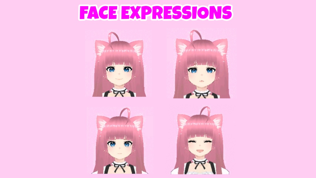 MikoChan pink haired maid catgirl VRoid Model