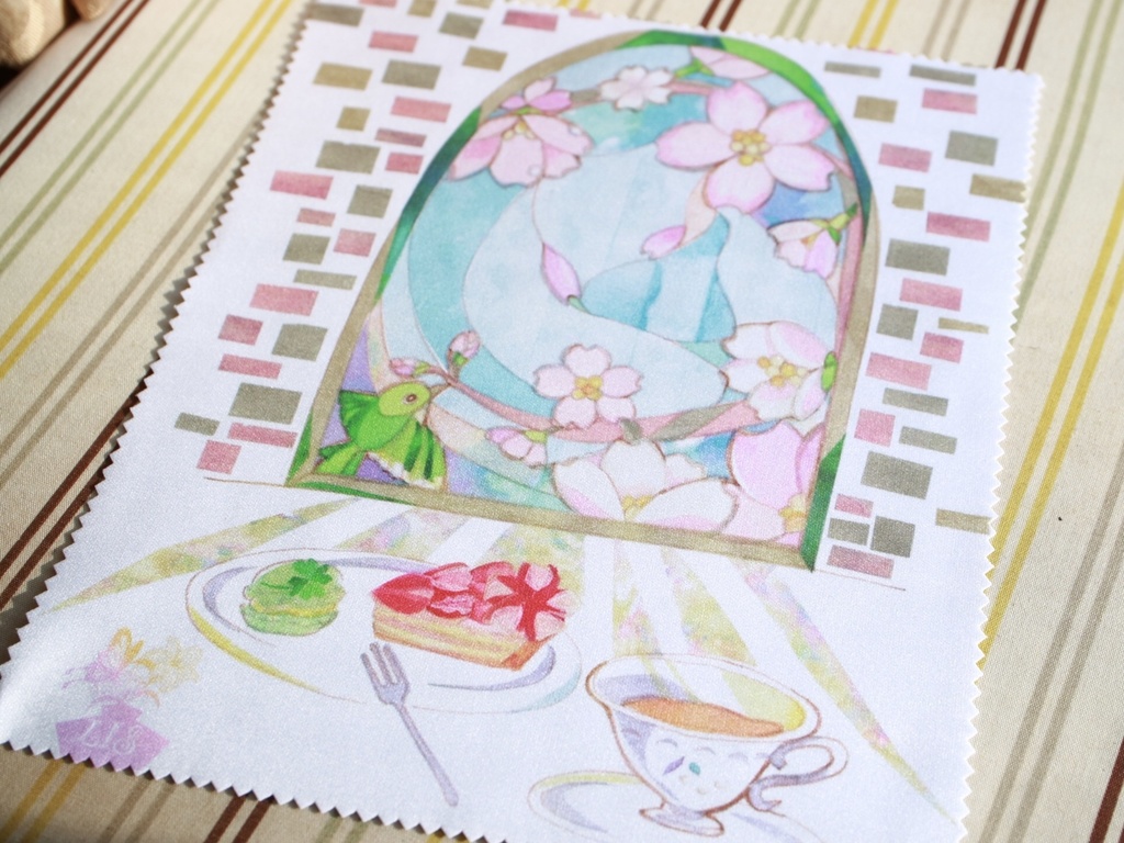 【メガネ拭き】春色の窓辺でティータイム