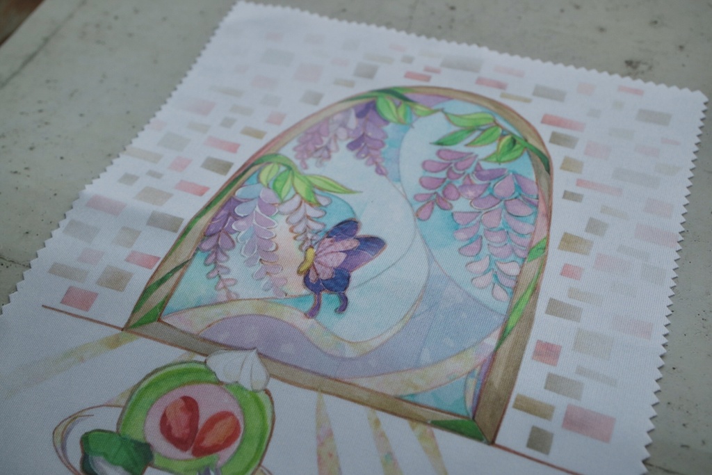 【メガネ拭き】藤色の窓辺でティータイム