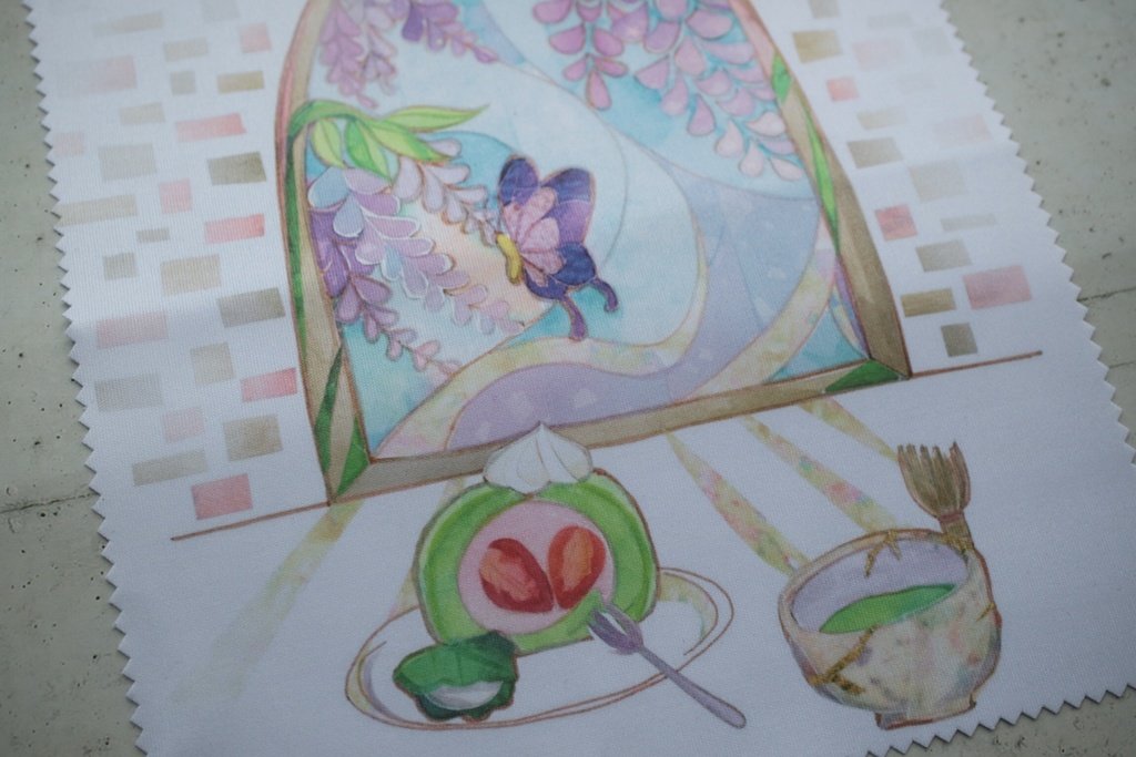 【メガネ拭き】藤色の窓辺でティータイム