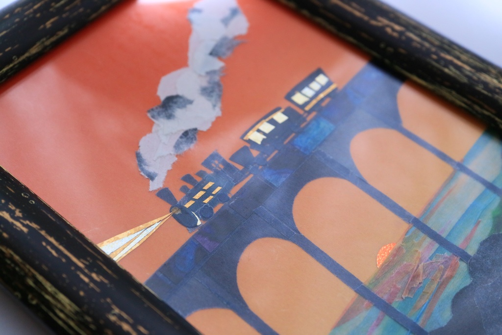 【原画】蒸気機関車と夕暮れ