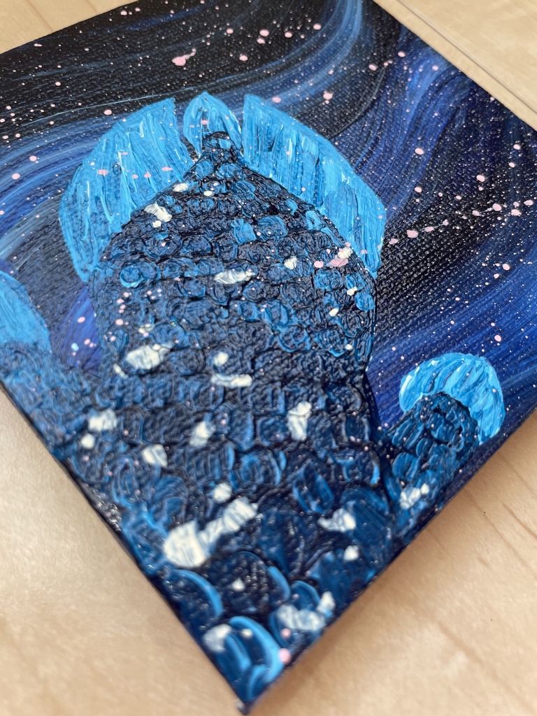 【アクリル原画】シーラカンス 10×10cm (008)