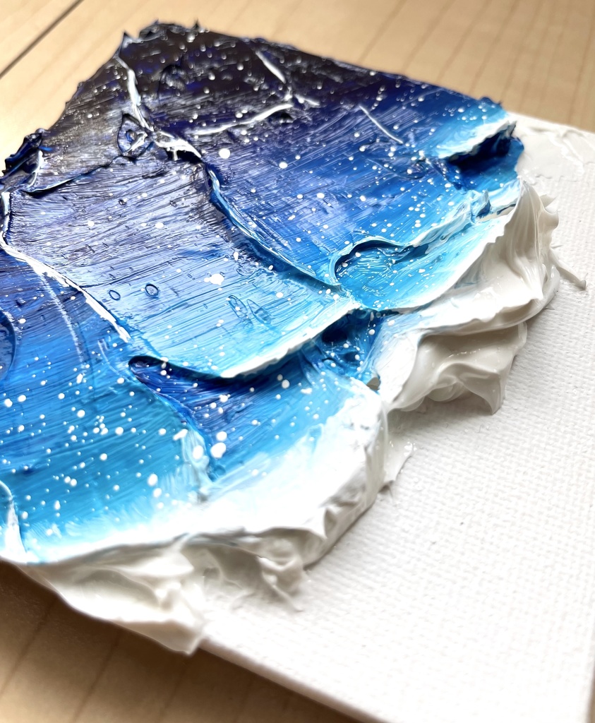 【アクリル原画】海 10×10cm (019)