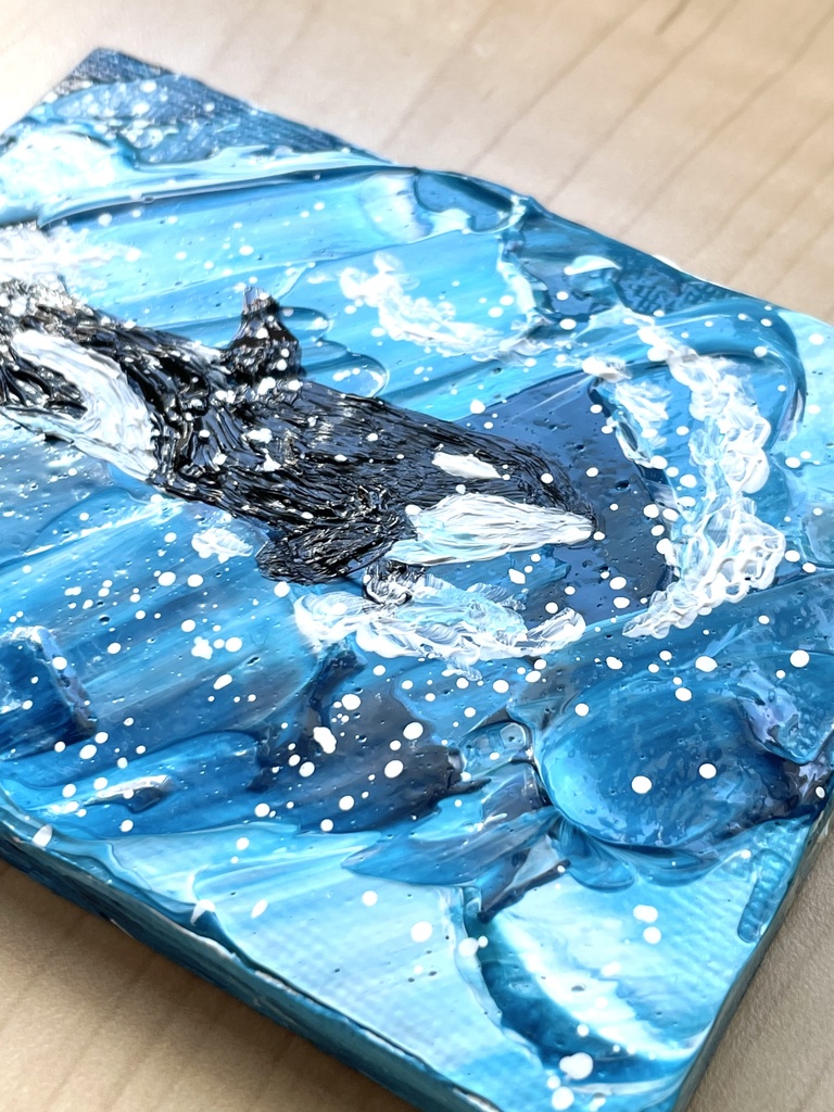 アクリル画　原画 アクリル原画】シャチ 75×100mm（026） - mf-artworks - BOOTH