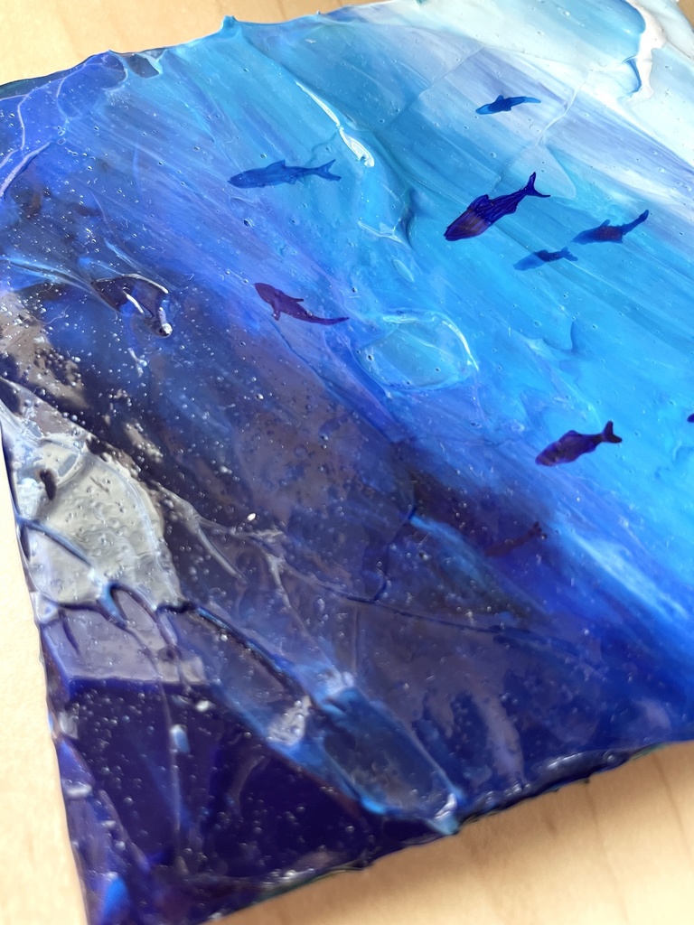 【アクリル原画】海の中 100×100mm