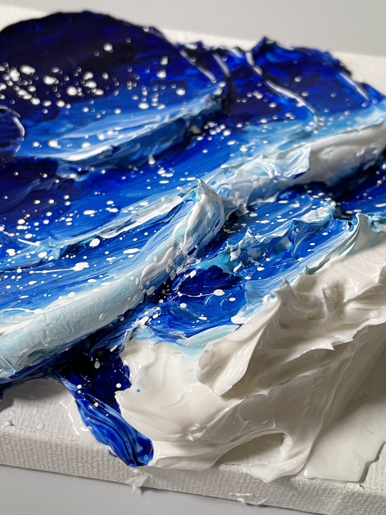 【アクリルアート原画】荒波 100×100mm