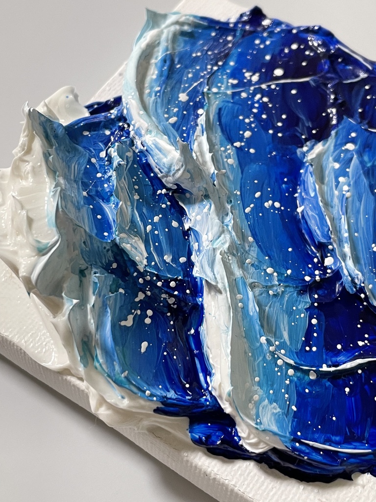 【アクリルアート原画】荒波 100×100mm