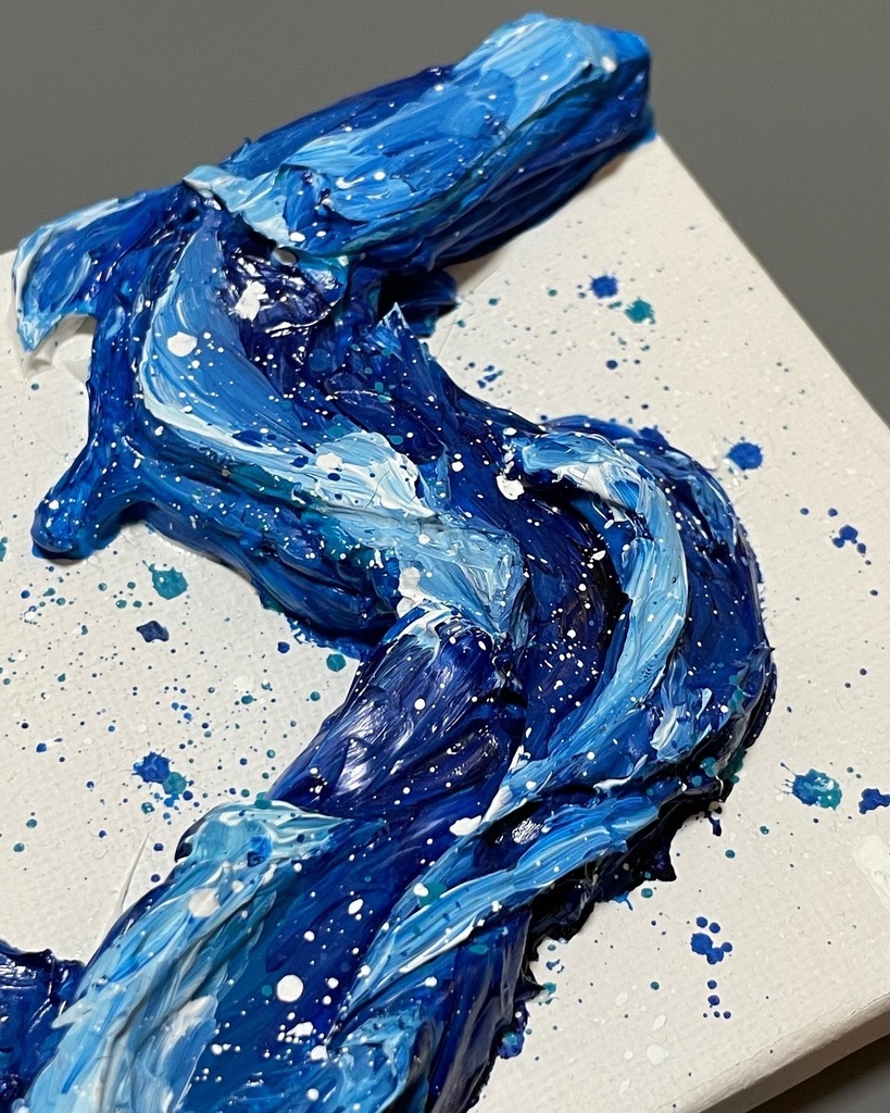 【アクリルアート原画】流れ 100×100mm