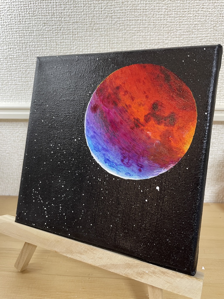 虹色満月 150×150mm