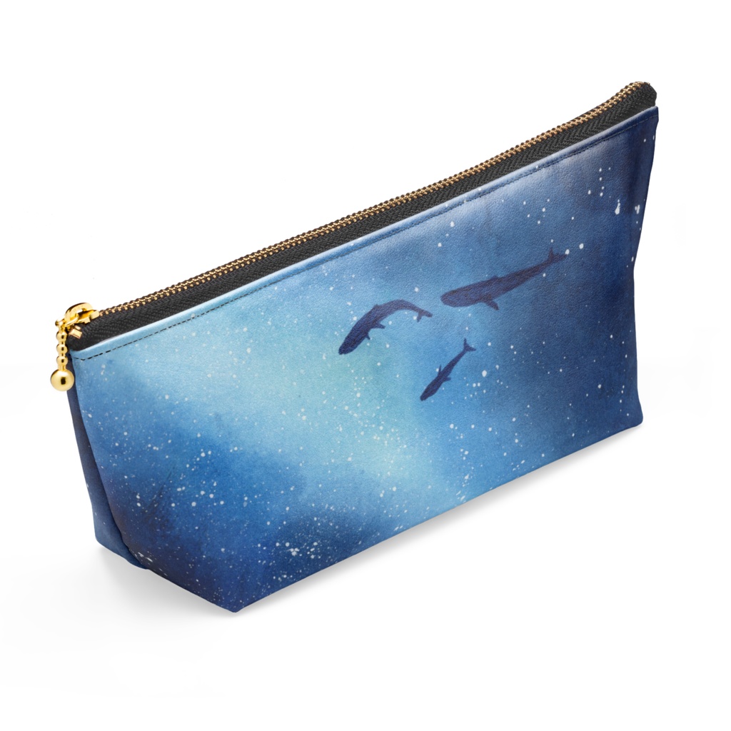 夜空を泳ぐクジラのポーチ