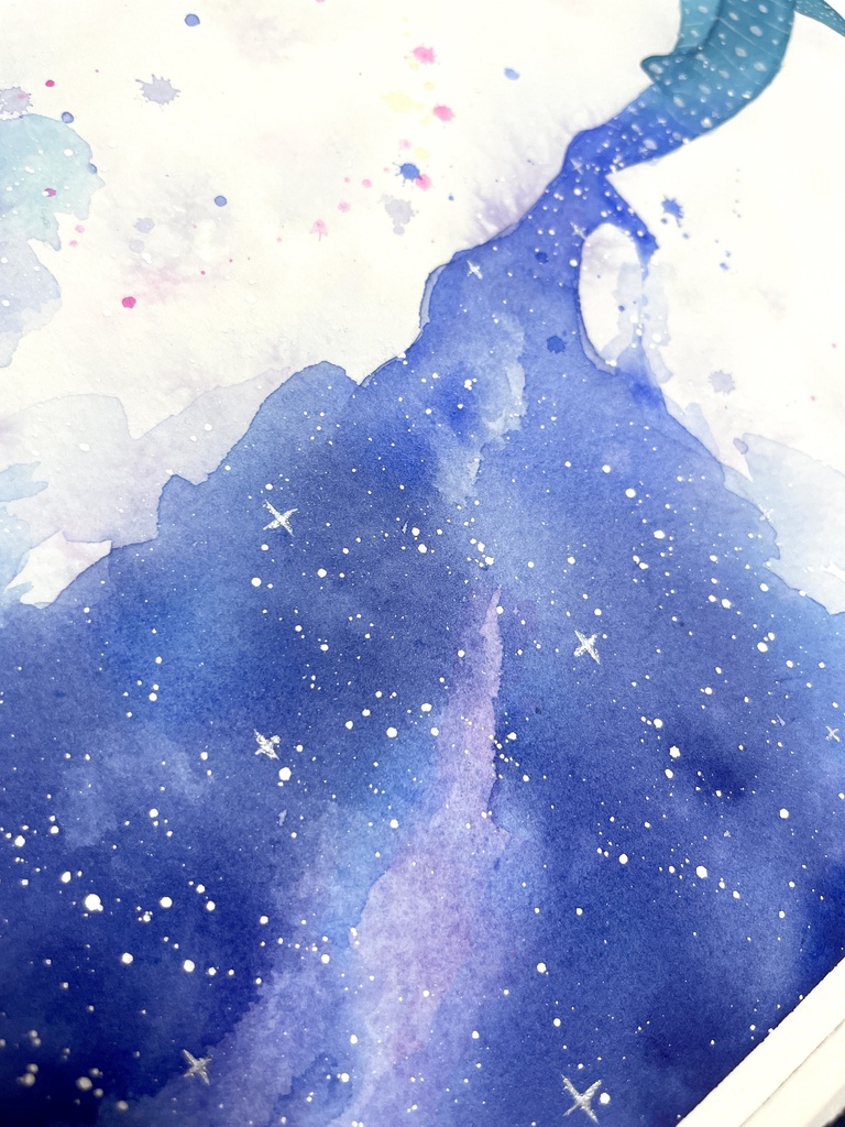 泳ぐジンベエザメ【水彩原画】 約19×24cm