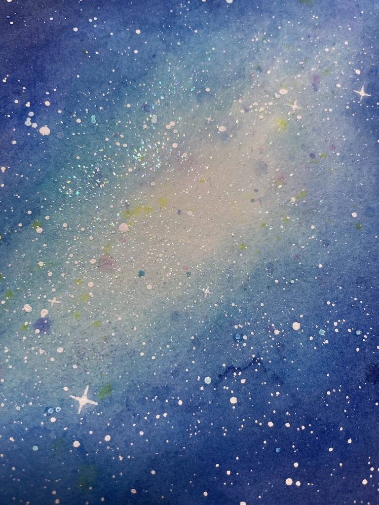 きらきら宇宙【水彩原画】 21×29.1cm
