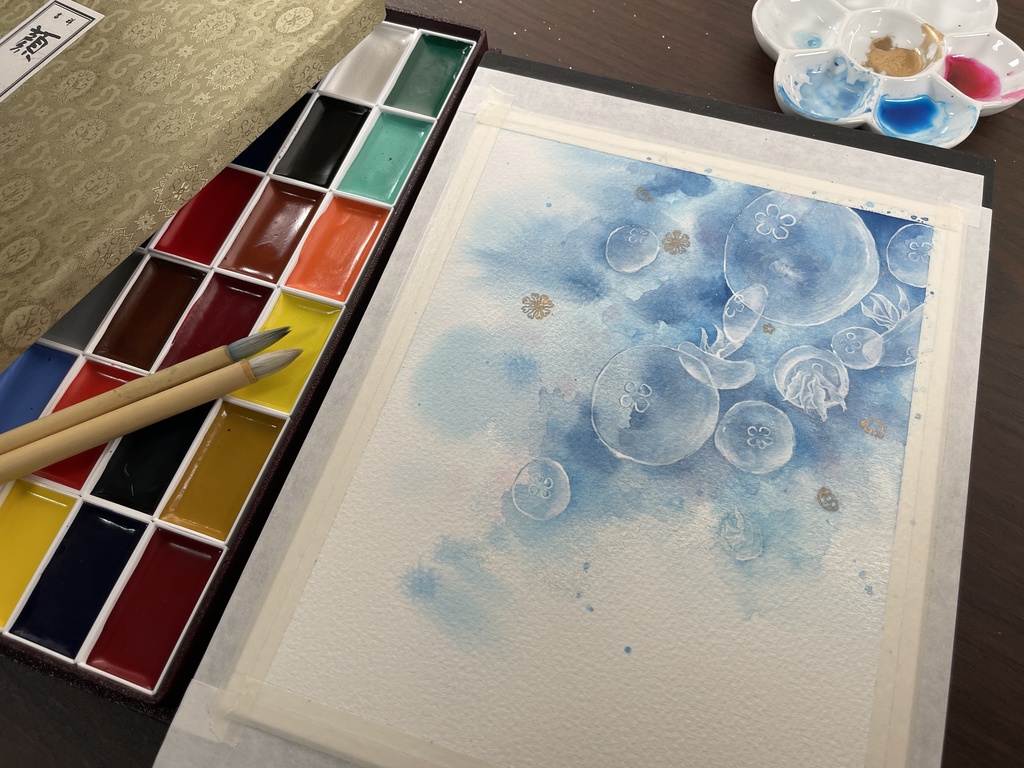 ミズクラゲ【水彩原画】 24×18.9cm