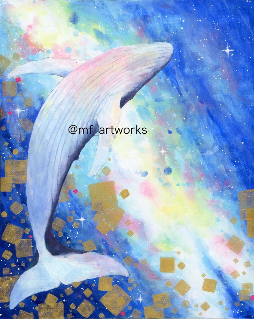 【アクリル原画】ザトウクジラ 約273×220mm