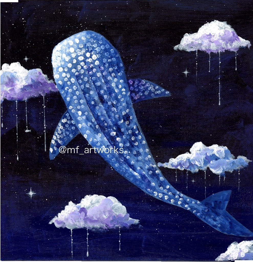 【アクリル原画】ジンベエザメ 240×240mm